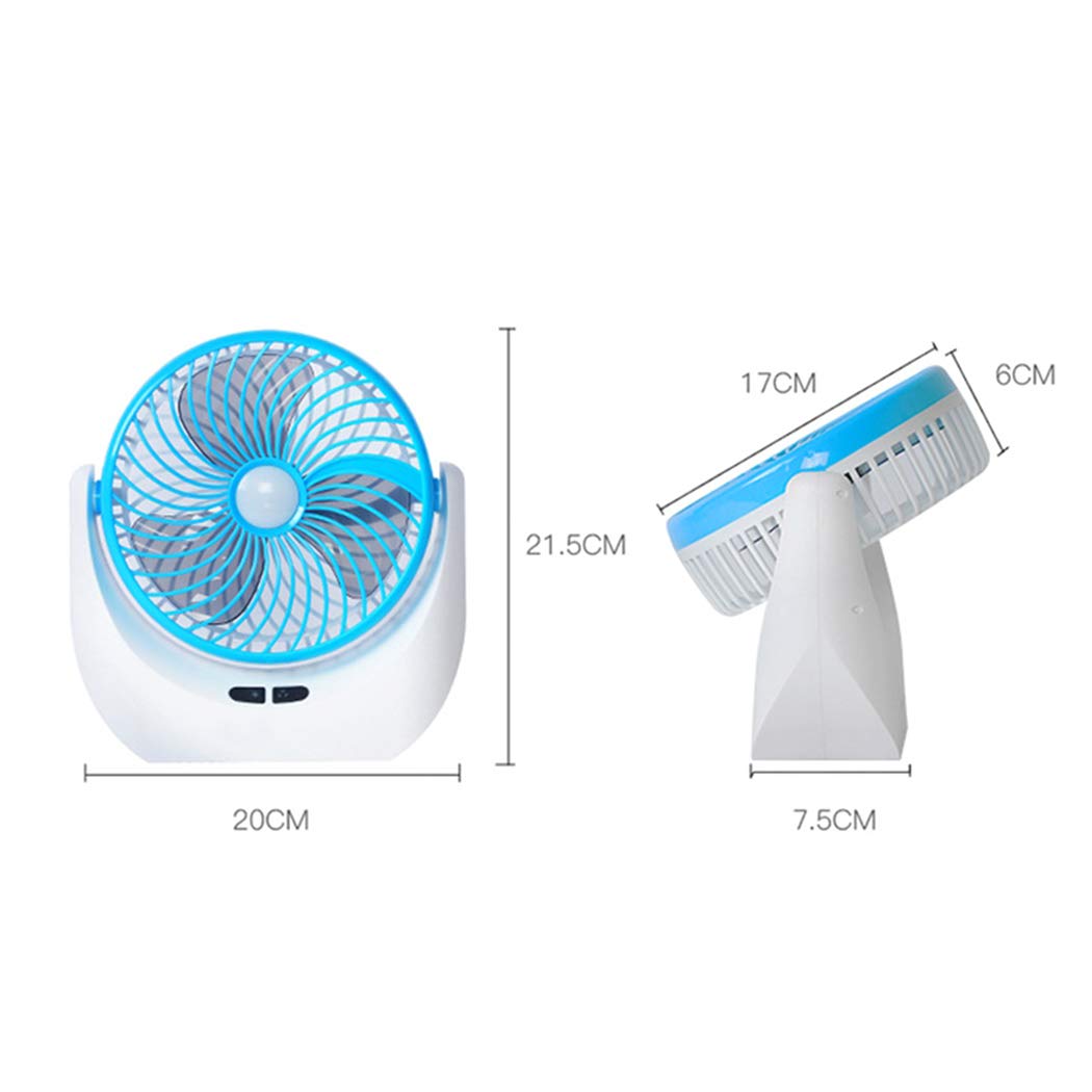 Mini Portable USB Table Fan with LED light & Built-in Rechargeable powerful 2500mah Battery Operated Summer Cooling Table Fan For Home Office Indoor Outdoor Travel