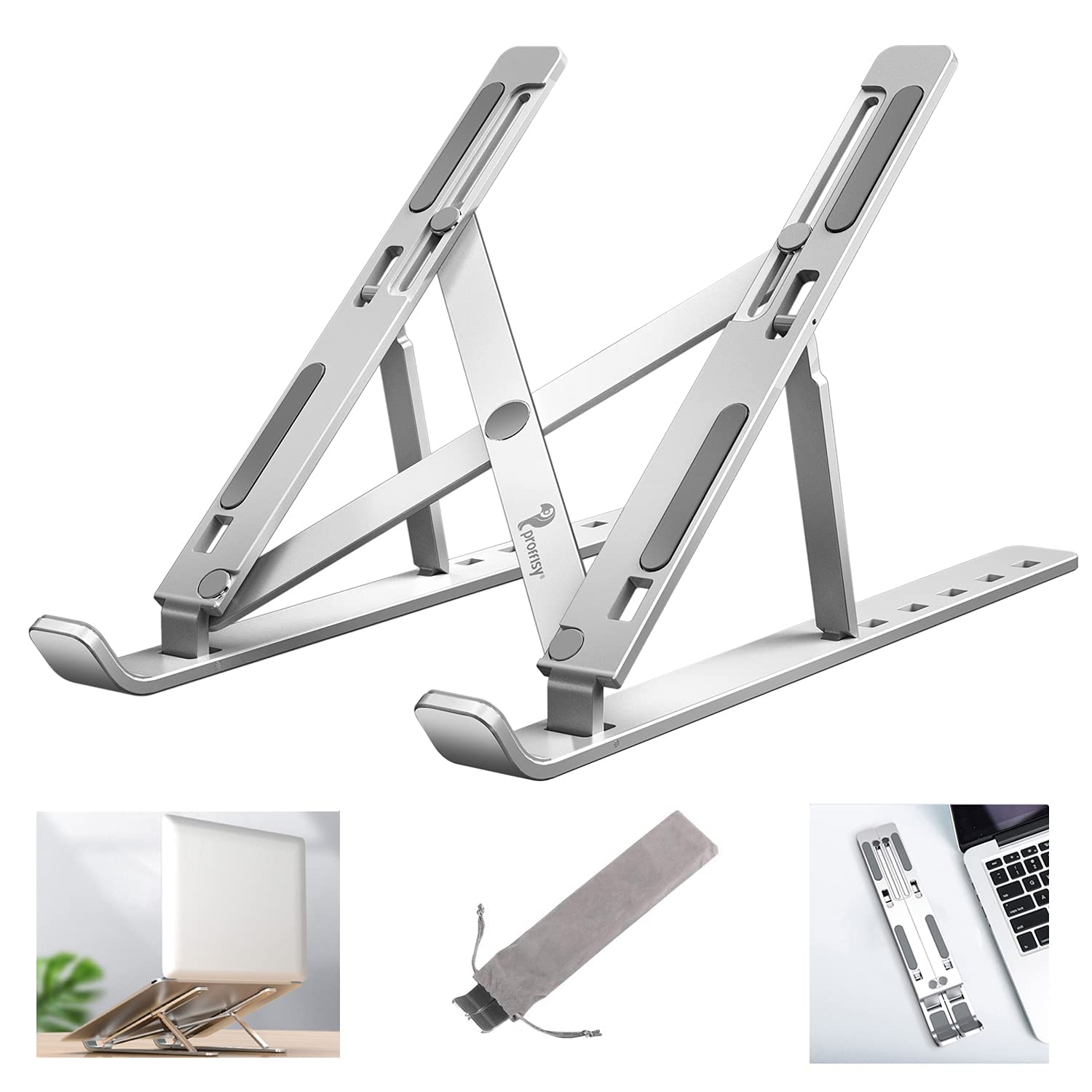 Laptop Stand for Desk, Ergonomic Computer Stand Laptop Riser and Tablet Stand for Desk, Portable Laptop Elevator Holder Compatible with MacBook, Laptop, Tablet