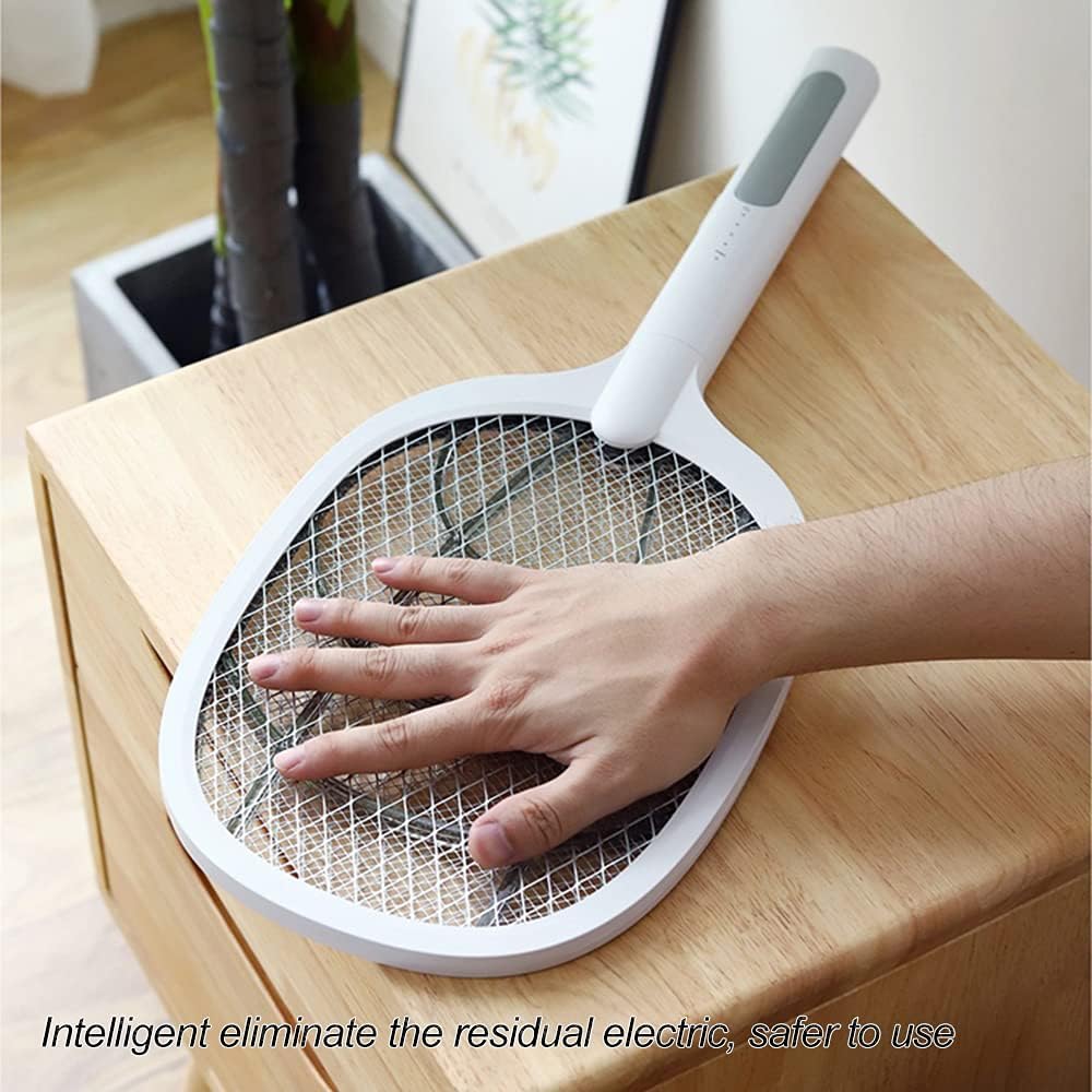 Electric Fly Mosquito Racket with UV Light Lamp Rechargeable Battery Mosquito Swatter with 2 Unique Modes