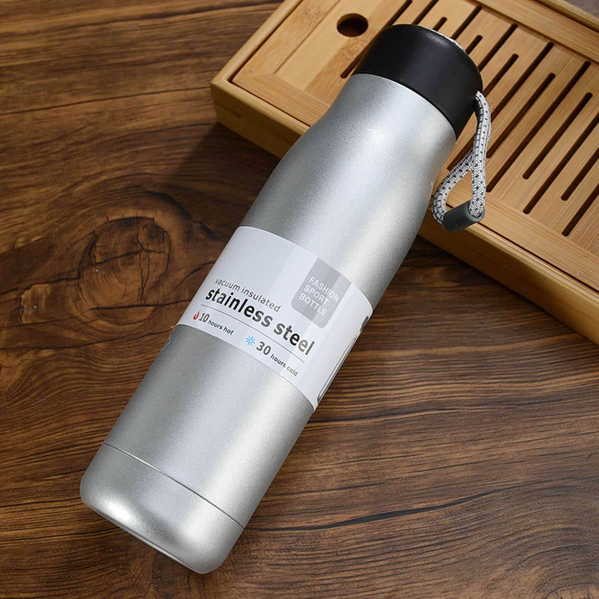 Vacuum Insulated Stainless Steel with Insulation Water Bottle 550 ML, Leak-Proof Double Walled with Portable Lid Metal Thermos Suitable for Traveling & Home