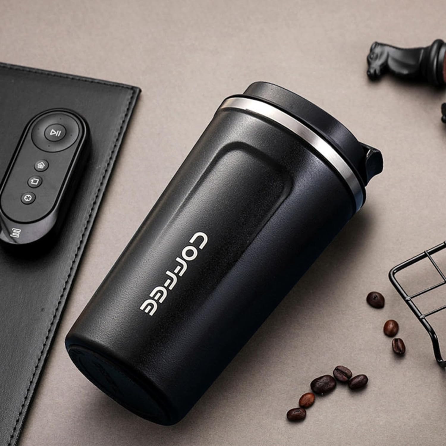 Temperature Coffee Mug Leakproof Stainless Steel Vacuum Insulated Travel Tea and Coffee Mug with Temperature Display Leakproof with Press & Lock Lid 510ml