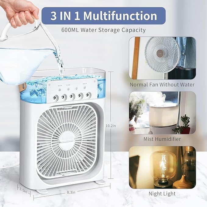 Portable Mini Cooler Rechargeable Fan for Home & Office Use