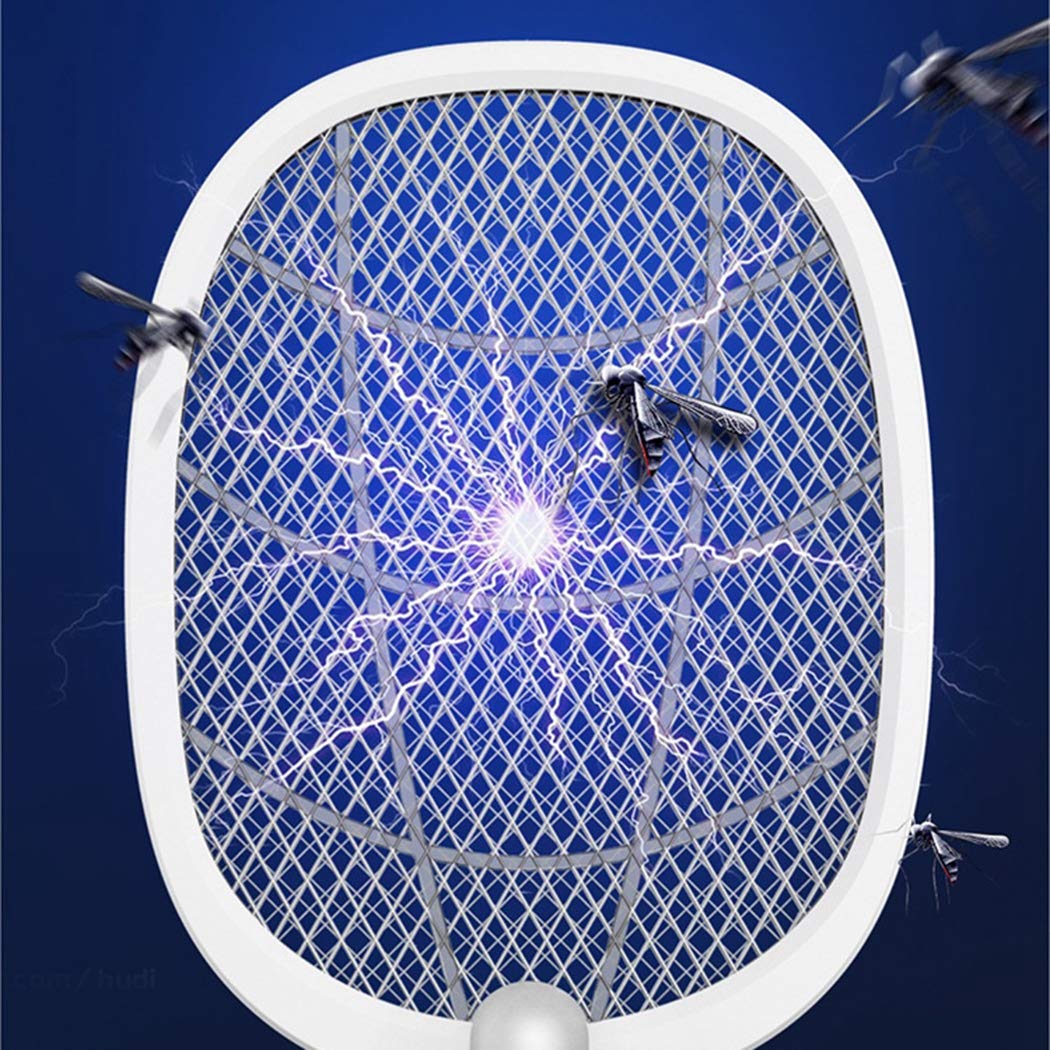 Electric Fly Mosquito Racket with UV Light Lamp Rechargeable Battery Mosquito Swatter with 2 Unique Modes