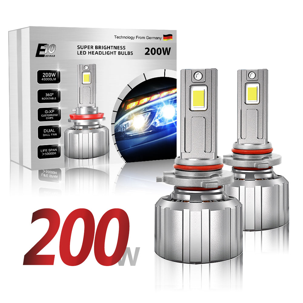 XENPLUS Car LED Headlight Bulb E10 Super Brightness 200W LED Headlight Bulb (Technology from Germany)