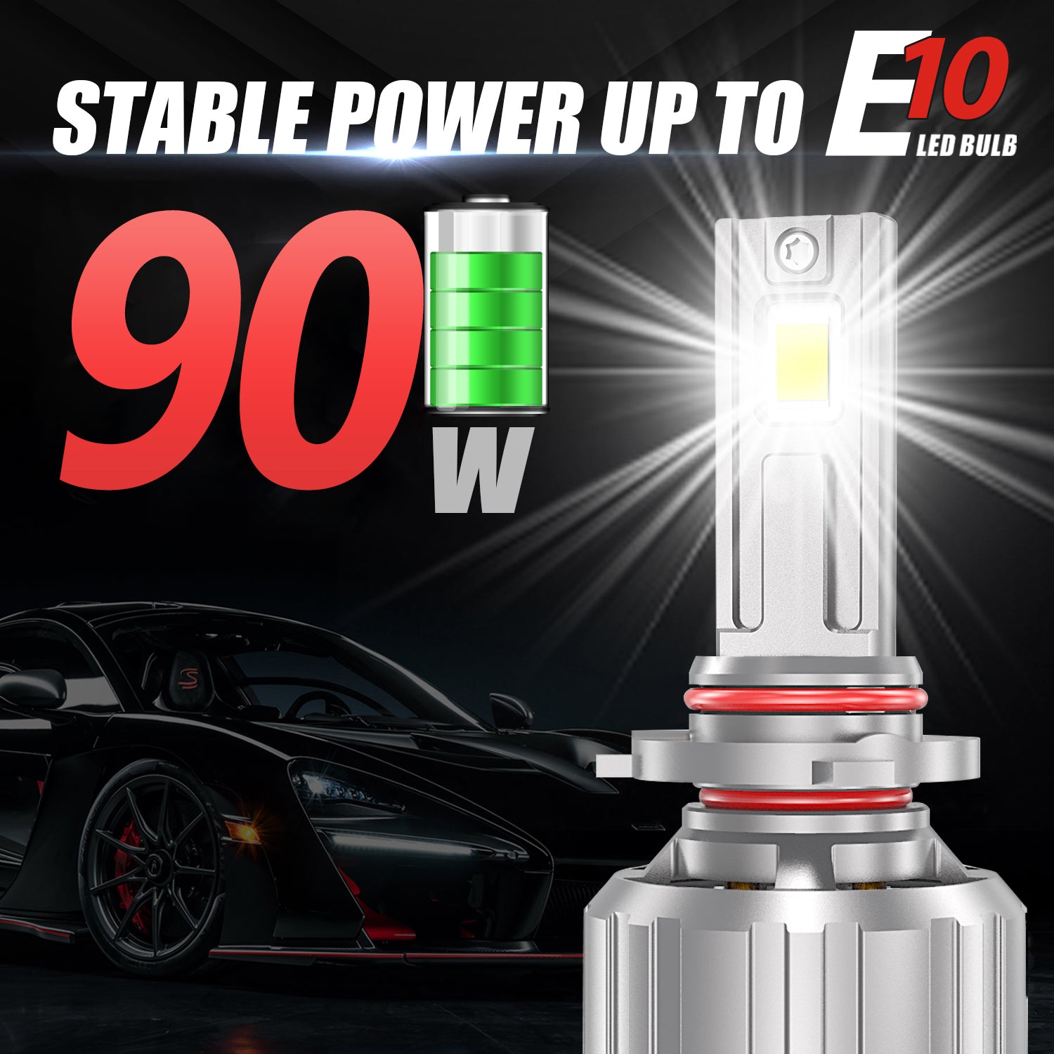 XENPLUS Car LED Headlight Bulb E10 Super Brightness 200W LED Headlight Bulb (Technology from Germany)