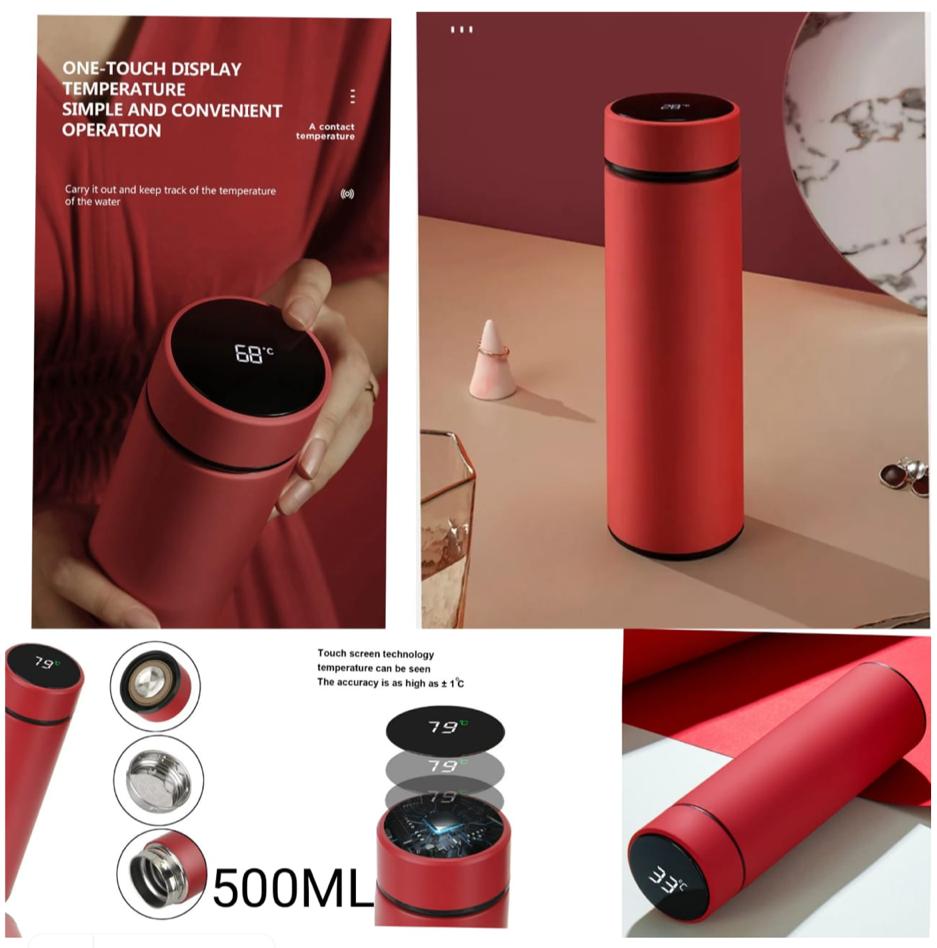 Temperature Water Bottle Thermos Double Stainless Steel Wall Smart Flask Vacuum Insulated Water Bottle with LED Temperature Display 500ml